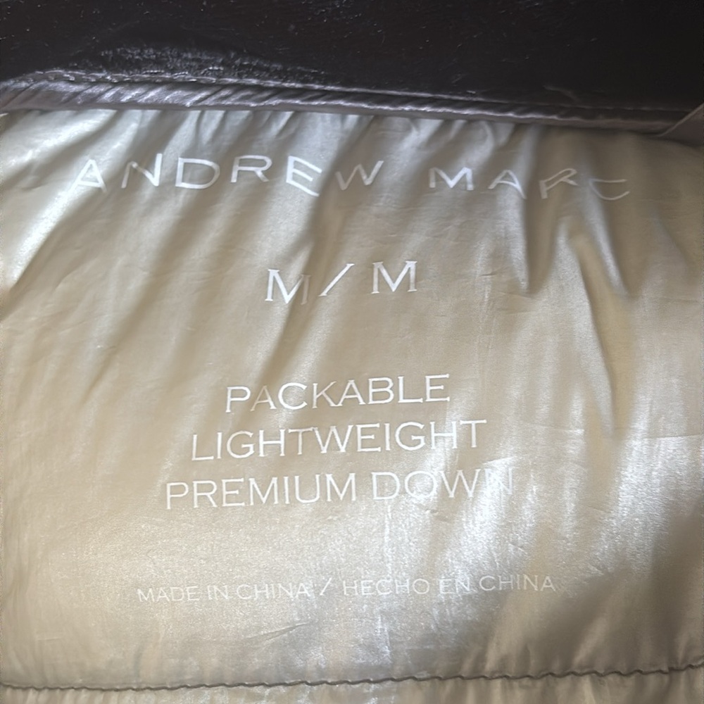 Andrew Marc | Women's silver puffer coat jacket - Picture 3 of 10